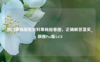 澳门寒梅报纸资料寒梅报春图，正确解答落实_旗舰Pro版4.678