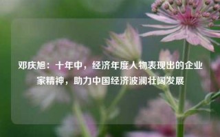 邓庆旭：十年中，经济年度人物表现出的企业家精神，助力中国经济波澜壮阔发展