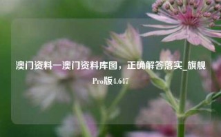 澳门资料一澳门资料库图，正确解答落实_旗舰Pro版4.647