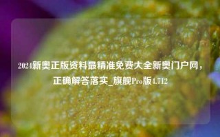 2024新奥正版资料最精准免费大全新奥门户网，正确解答落实_旗舰Pro版4.712