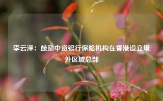 李云泽：鼓励中资银行保险机构在香港设立境外区域总部