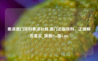 惠泽澳门资料惠泽社群,澳门正版资料，正确解答落实_旗舰Pro版4.686