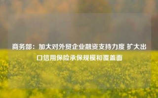 商务部：加大对外贸企业融资支持力度 扩大出口信用保险承保规模和覆盖面