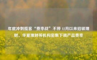 年底冲刺揽客“费率战”不停 12月以来招银理财、华夏理财等机构密集下调产品费率