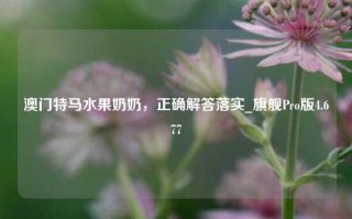 澳门特马水果奶奶，正确解答落实_旗舰Pro版4.677