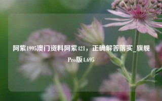 阿紫1995澳门资料阿紫421，正确解答落实_旗舰Pro版4.695