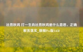 社燕秋鸿 打一生肖社燕秋鸿是什么意思，正确解答落实_旗舰Pro版4.658