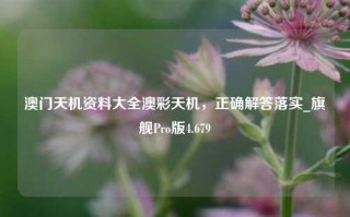 澳门天机资料大全澳彩天机，正确解答落实_旗舰Pro版4.679