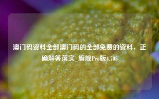 澳门码资料全部澳门码的全部免费的资料，正确解答落实_旗舰Pro版4.705