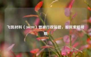 飞凯材料（300398）曾被行政监管，股民索赔可期