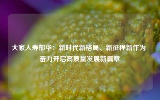 大家人寿郁华：新时代新格局、新征程新作为 奋力开启高质量发展新篇章