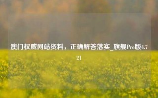 澳门权威网站资料，正确解答落实_旗舰Pro版4.721