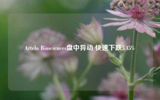 Artelo Biosciences盘中异动 快速下跌5.45%