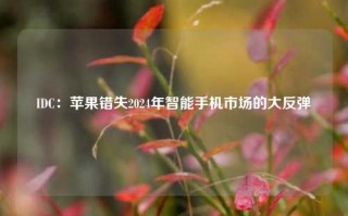 IDC：苹果错失2024年智能手机市场的大反弹