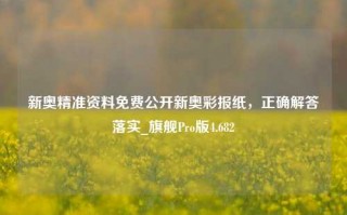 新奥精准资料免费公开新奥彩报纸，正确解答落实_旗舰Pro版4.682