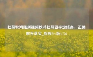 社燕秋鸿雕刻视频秋鸿社燕四字定终身，正确解答落实_旗舰Pro版4.726