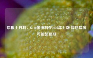 摩根士丹利：G-10国债料在2025年上涨 降息幅度可能超预期