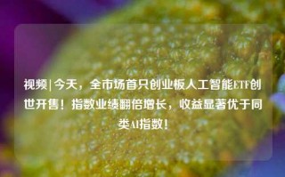 视频|今天，全市场首只创业板人工智能ETF创世开售！指数业绩翻倍增长，收益显著优于同类AI指数！