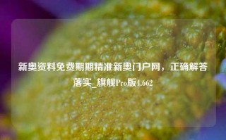 新奥资料免费期期精准新奥门户网，正确解答落实_旗舰Pro版4.662