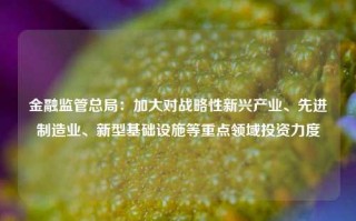 金融监管总局：加大对战略性新兴产业、先进制造业、新型基础设施等重点领域投资力度