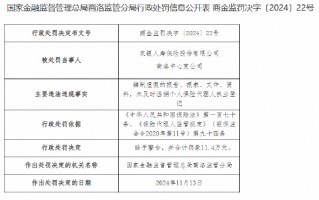 农银人寿商洛中心支公司被罚11.4万元：因编制虚假的报告、报表、文件、资料等违法违规行为