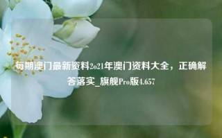 每期澳门最新资料2o21年澳门资料大全，正确解答落实_旗舰Pro版4.657