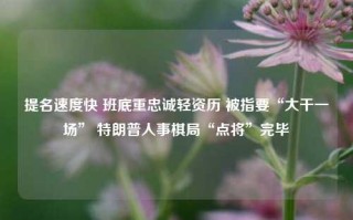 提名速度快 班底重忠诚轻资历 被指要“大干一场” 特朗普人事棋局“点将”完毕