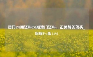 澳门335期资料354期澳门资料，正确解答落实_旗舰Pro版4.693