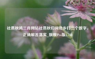 社燕秋鸿三肖网站社燕秋归何处乡打三个数字，正确解答落实_旗舰Pro版4.730