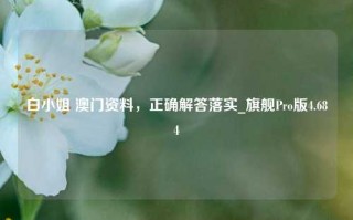 白小姐 澳门资料，正确解答落实_旗舰Pro版4.684