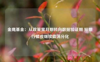 金鹰基金：从政策蜜月期转向数据验证期 短期行情或继续震荡分化