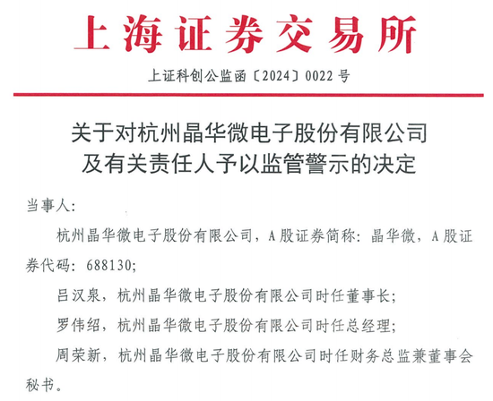 涉嫌信披违法违规！知名芯片股晶华微，被立案！-第3张图片-车辆报废_报废车厂_报废汽车回收_北京报废车-「北京报废汽车解体中心」