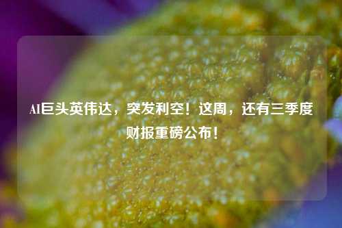 AI巨头英伟达，突发利空！这周，还有三季度财报重磅公布！-第1张图片-车辆报废_报废车厂_报废汽车回收_北京报废车-「北京报废汽车解体中心」