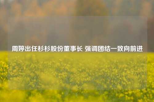 周婷出任杉杉股份董事长 强调团结一致向前进-第1张图片-车辆报废_报废车厂_报废汽车回收_北京报废车-「北京报废汽车解体中心」