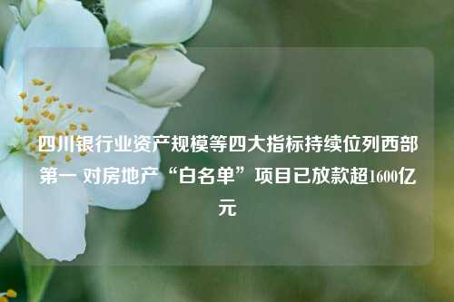 四川银行业资产规模等四大指标持续位列西部第一 对房地产“白名单”项目已放款超1600亿元-第1张图片-车辆报废_报废车厂_报废汽车回收_北京报废车-「北京报废汽车解体中心」