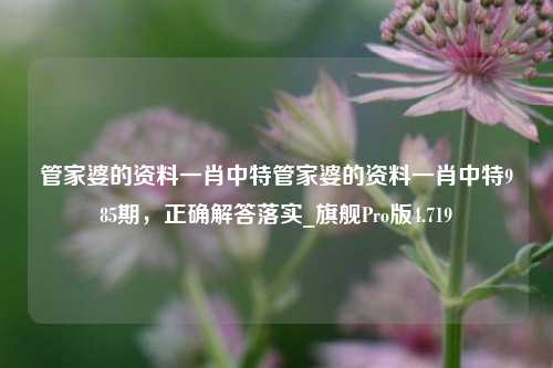 管家婆的资料一肖中特管家婆的资料一肖中特985期，正确解答落实_旗舰Pro版4.719-第1张图片-车辆报废_报废车厂_报废汽车回收_北京报废车-「北京报废汽车解体中心」