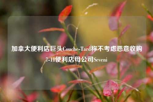 加拿大便利店巨头Couche-Tard称不考虑恶意收购7-11便利店母公司Seveni-第1张图片-车辆报废_报废车厂_报废汽车回收_北京报废车-「北京报废汽车解体中心」