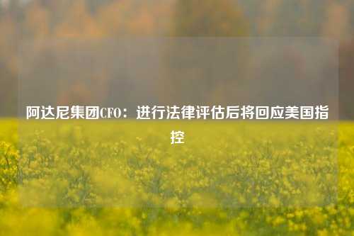 阿达尼集团CFO：进行法律评估后将回应美国指控-第1张图片-车辆报废_报废车厂_报废汽车回收_北京报废车-「北京报废汽车解体中心」