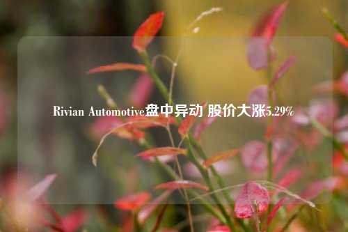 Rivian Automotive盘中异动 股价大涨5.29%-第1张图片-车辆报废_报废车厂_报废汽车回收_北京报废车-「北京报废汽车解体中心」