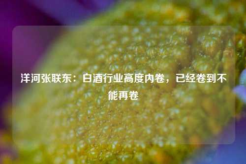 洋河张联东：白酒行业高度内卷，已经卷到不能再卷-第1张图片-车辆报废_报废车厂_报废汽车回收_北京报废车-「北京报废汽车解体中心」