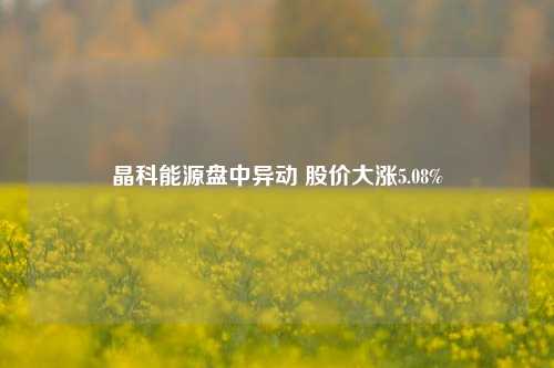 晶科能源盘中异动 股价大涨5.08%-第1张图片-车辆报废_报废车厂_报废汽车回收_北京报废车-「北京报废汽车解体中心」