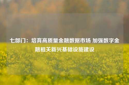 七部门：培育高质量金融数据市场 加强数字金融相关新兴基础设施建设-第1张图片-车辆报废_报废车厂_报废汽车回收_北京报废车-「北京报废汽车解体中心」