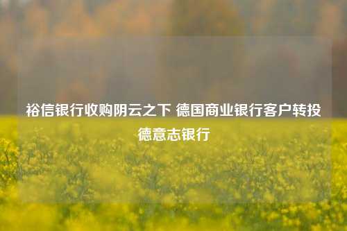 裕信银行收购阴云之下 德国商业银行客户转投德意志银行-第1张图片-车辆报废_报废车厂_报废汽车回收_北京报废车-「北京报废汽车解体中心」