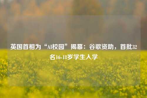 英国首相为“AI校园”揭幕：谷歌资助，首批32名16-18岁学生入学-第1张图片-车辆报废_报废车厂_报废汽车回收_北京报废车-「北京报废汽车解体中心」