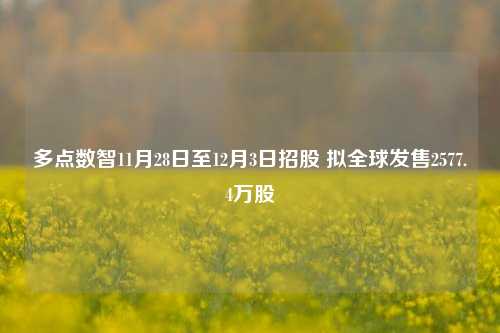 多点数智11月28日至12月3日招股 拟全球发售2577.4万股-第1张图片-车辆报废_报废车厂_报废汽车回收_北京报废车-「北京报废汽车解体中心」