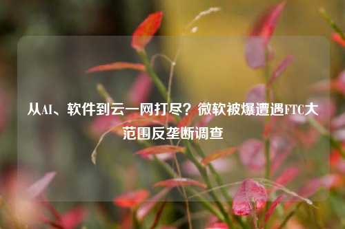 从AI、软件到云一网打尽？微软被爆遭遇FTC大范围反垄断调查-第1张图片-车辆报废_报废车厂_报废汽车回收_北京报废车-「北京报废汽车解体中心」