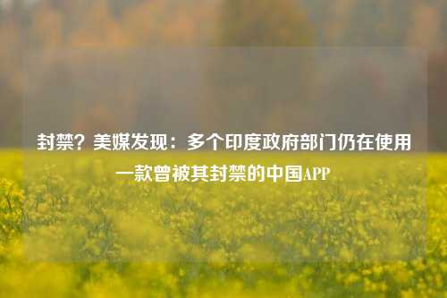 封禁？美媒发现：多个印度政府部门仍在使用一款曾被其封禁的中国APP-第1张图片-车辆报废_报废车厂_报废汽车回收_北京报废车-「北京报废汽车解体中心」